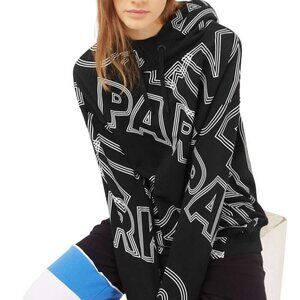 Ivy Park Broken Logo Oversized Hoodie Beyoncé All Over Logo Black Size XS